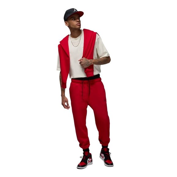 Air Jordan Men's 2 PC Tracksuit Dri-fit Fleece Matching Outfit Set Gym Red NWT - Picture 11 of 15